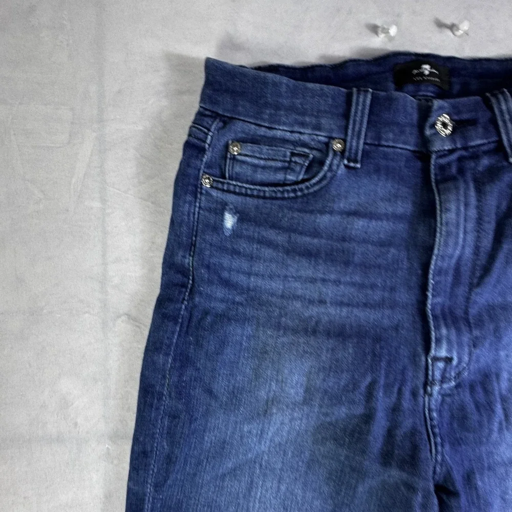 7 For All Mankind Womens Skinny Jeans Blue Denim Stretch 5 Pockets Outdoor 27